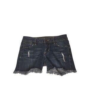 Bullhead Jean Shorts Womens 1 Low Rise Distressed Denim Blue Cut Off PacSun Vtg